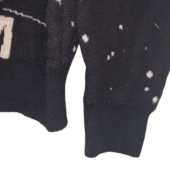 Star Wars Boys Darth Vader Graphic Knit Sweater Black White Size S Cotton Blend - Picture 5 of 8